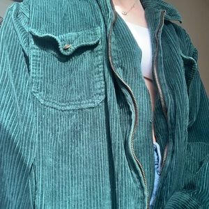 Emerald corduroy zip up